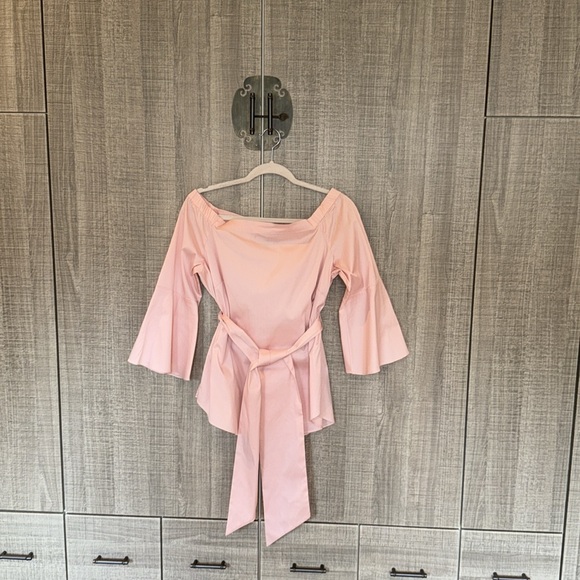 White House Black Market Off-Shoulder‎ Blouse With Belt - Picture 8 of 17